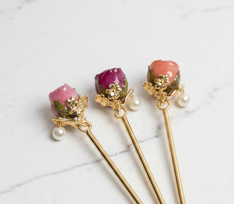 Rose Hairpins