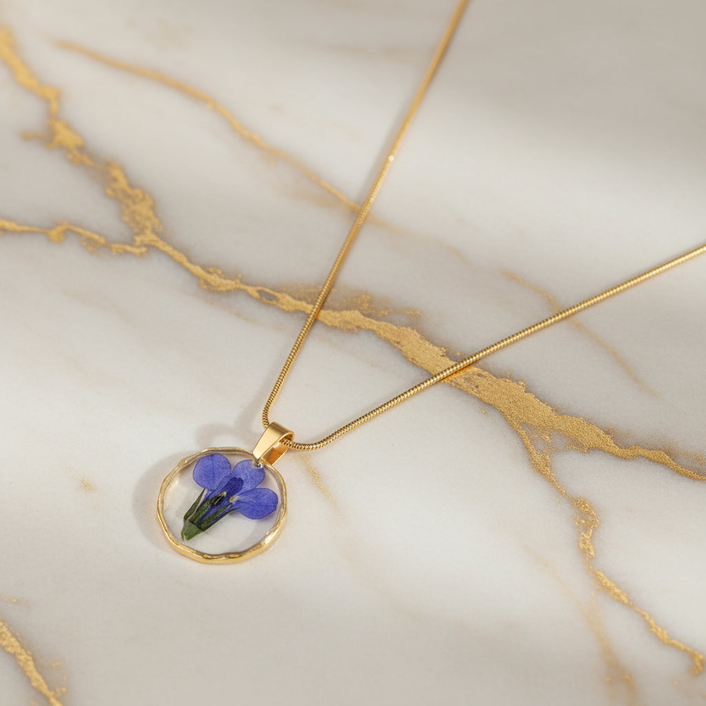Blue Serenity Resin Necklace