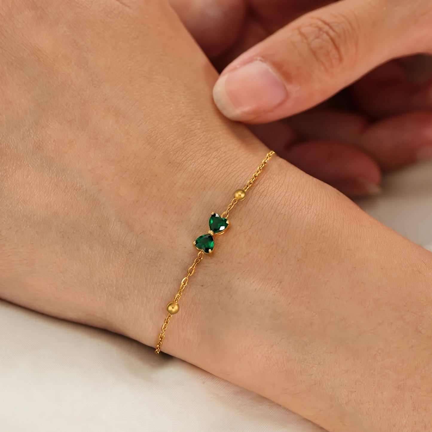 Emerald Bow Bracelet
