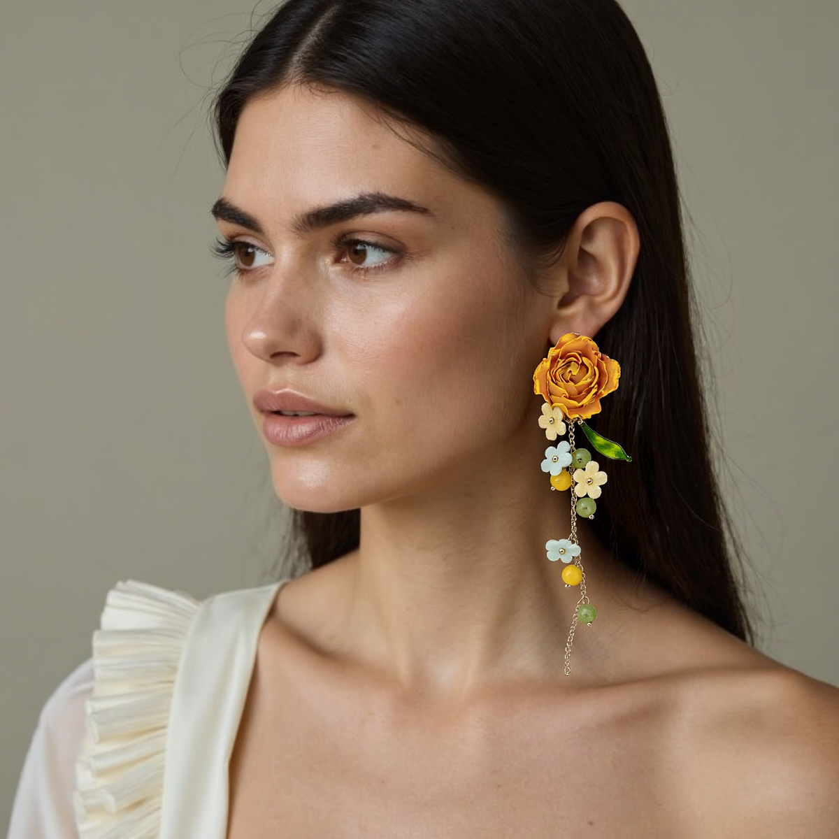 Sunlit Rose Cascade Earrings