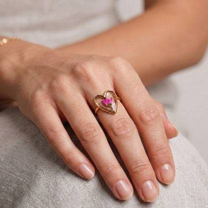 Blush Bloom Heart Ring