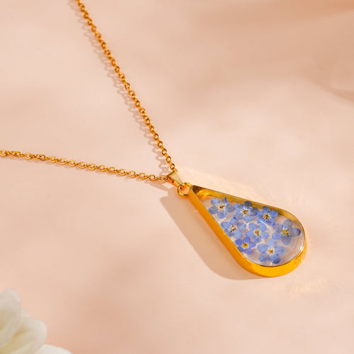 Forget Me Not Teardrop Necklace