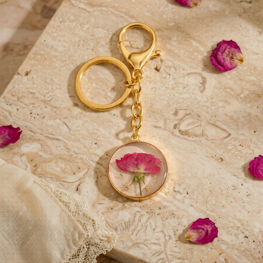 Floral Kiss Keychain