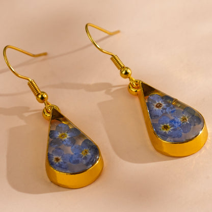 Forget Me Not Tear Drop Earrings
