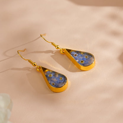 Forget Me Not Tear Drop Earrings