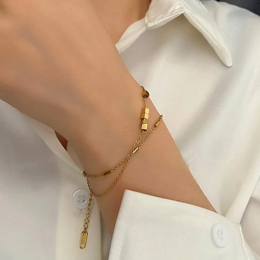 Minimal Cubic Layered Bracelet