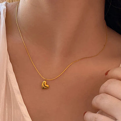 Gold Plated Anti-tarnish Minimal Heart Necklace