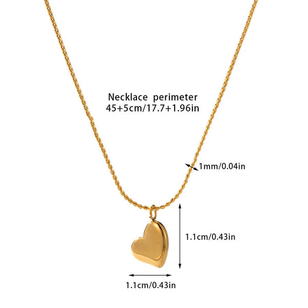 Gold Plated Anti-tarnish Minimal Heart Necklace