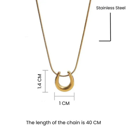 Gold-Plated Stainless Steel Anti Tarnish Geometric Shaped Pendant For Women