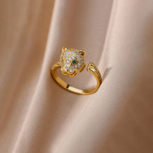 Gold Plated Anti-tarnish Adjustable Jaguar Ring