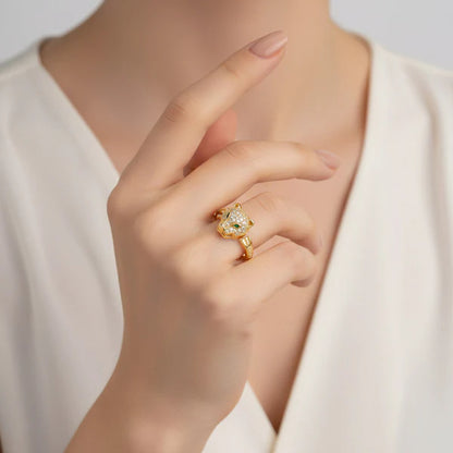 Gold Plated Anti-tarnish Adjustable Jaguar Ring