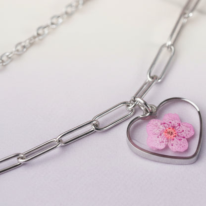 Sky Petal Heart Layered Bracelet