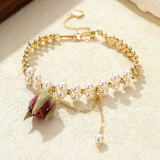 Rose Pearl Bracelet