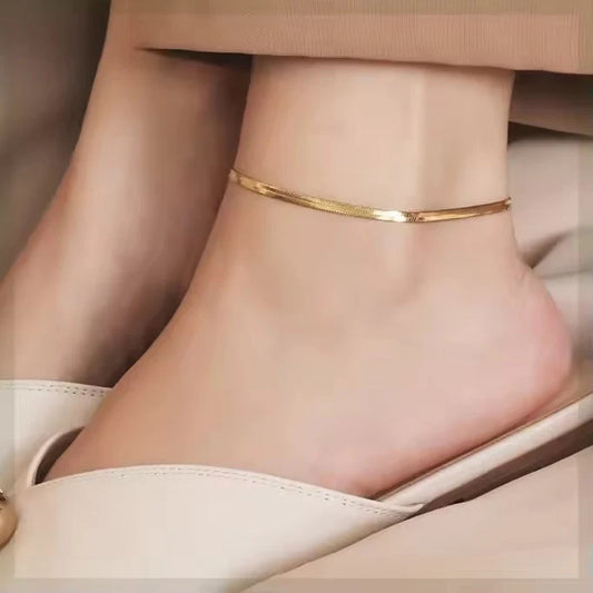 Anti-tarnish Gold Snake chain Anklet