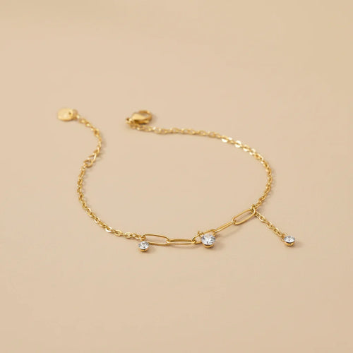Anti-tarnish solitaire Gold Bracelet