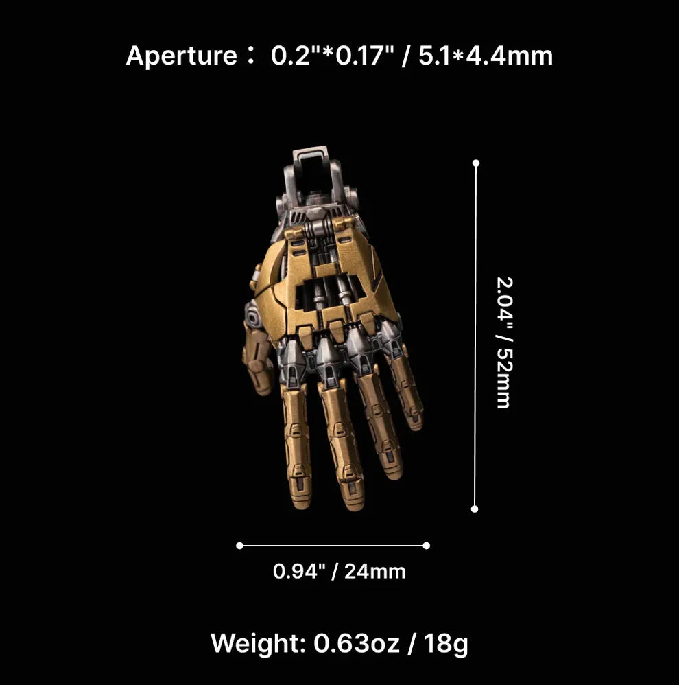 Mechanical Hand Pendant Gold Plated