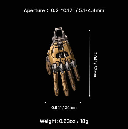 Mechanical Hand Pendant Gold Plated