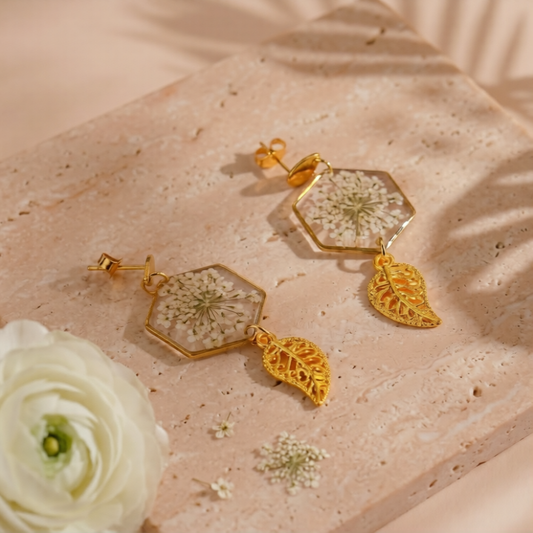 Frosted Leaf Earrings