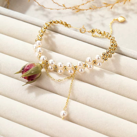 Rose Pearl Bracelet