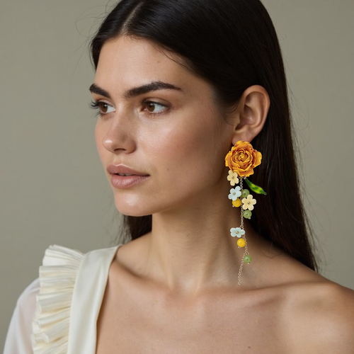 Sunlit Rose Cascade Earrings